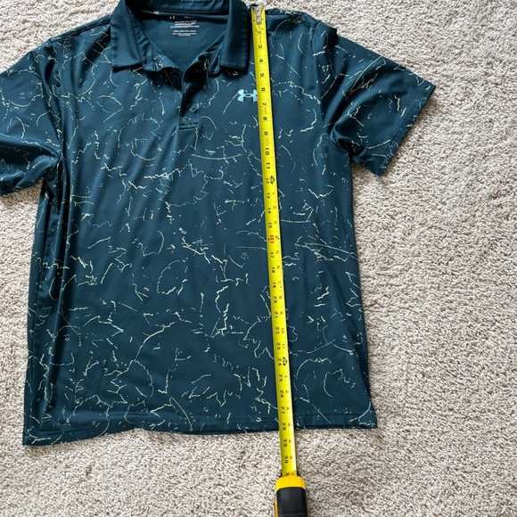 Under Armour Men's Polo Shirt - Dark Green with Light Green Accents - Picture 6 of 8